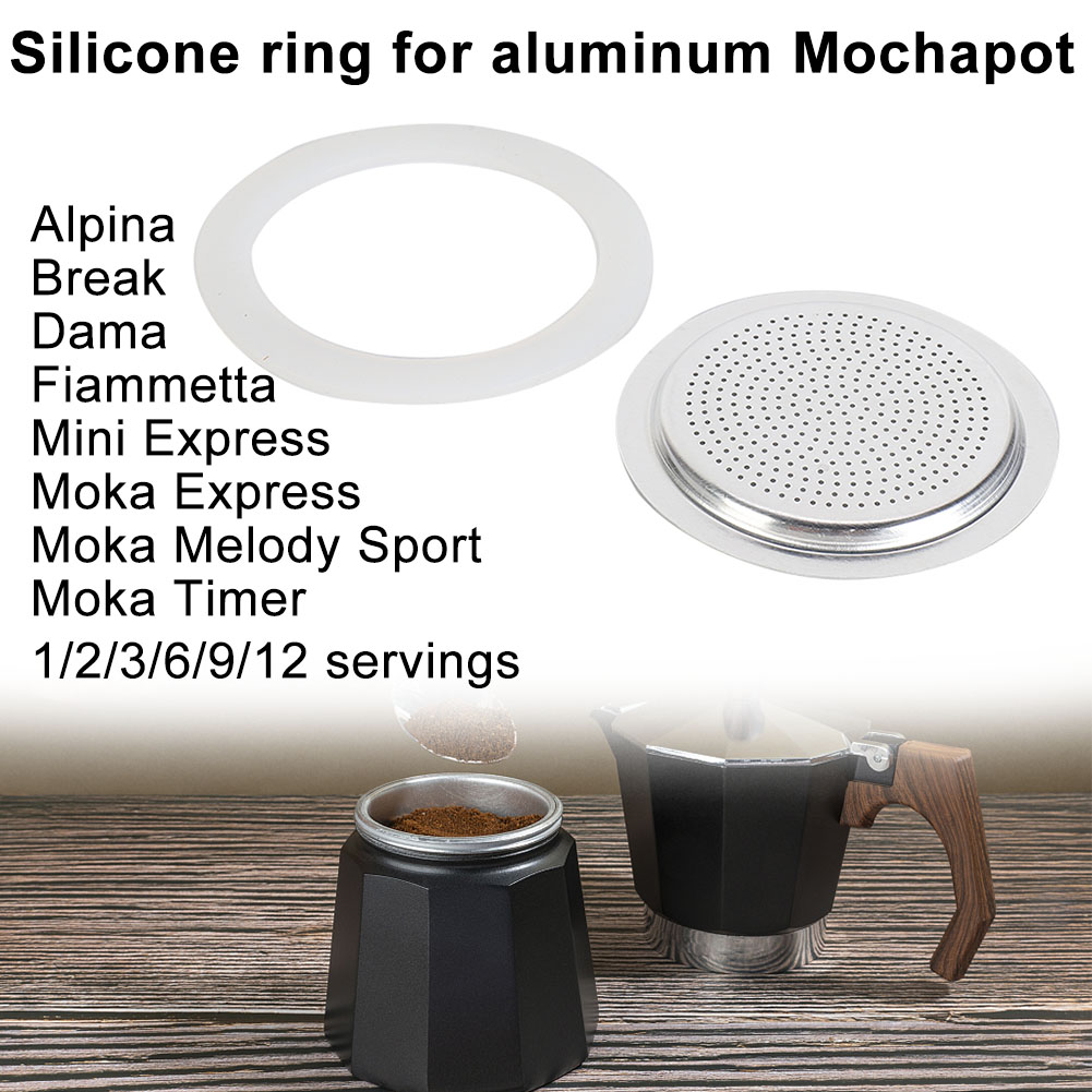 Moka Pot Stove - Joint d'étanchéité en caoutchouc avec filtre,