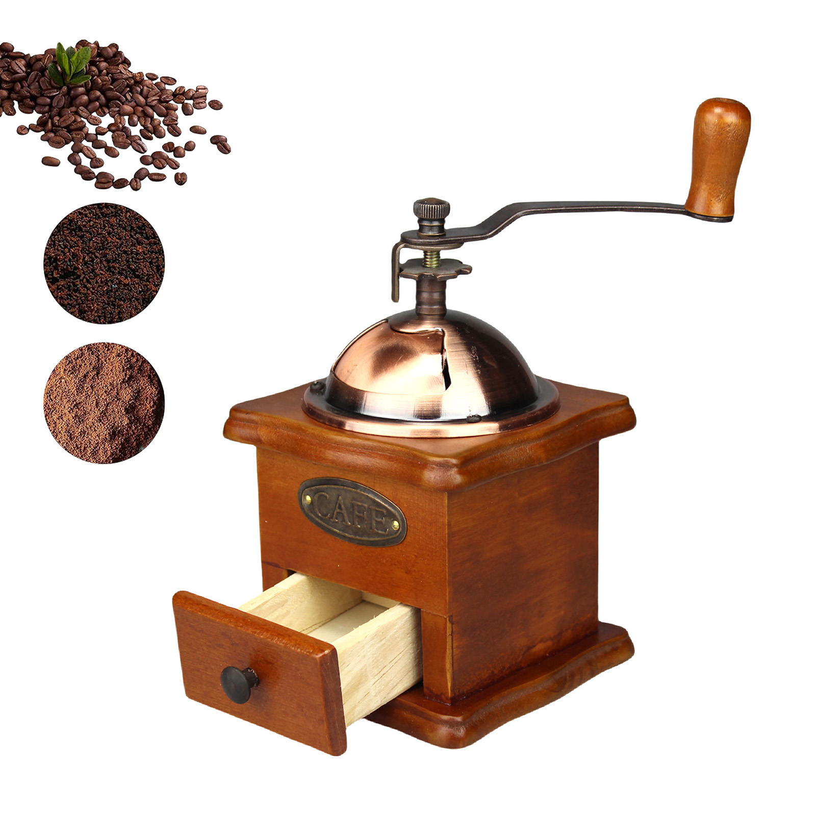 Burr Hand Grinder - Moulin à café manuel antique, moulin