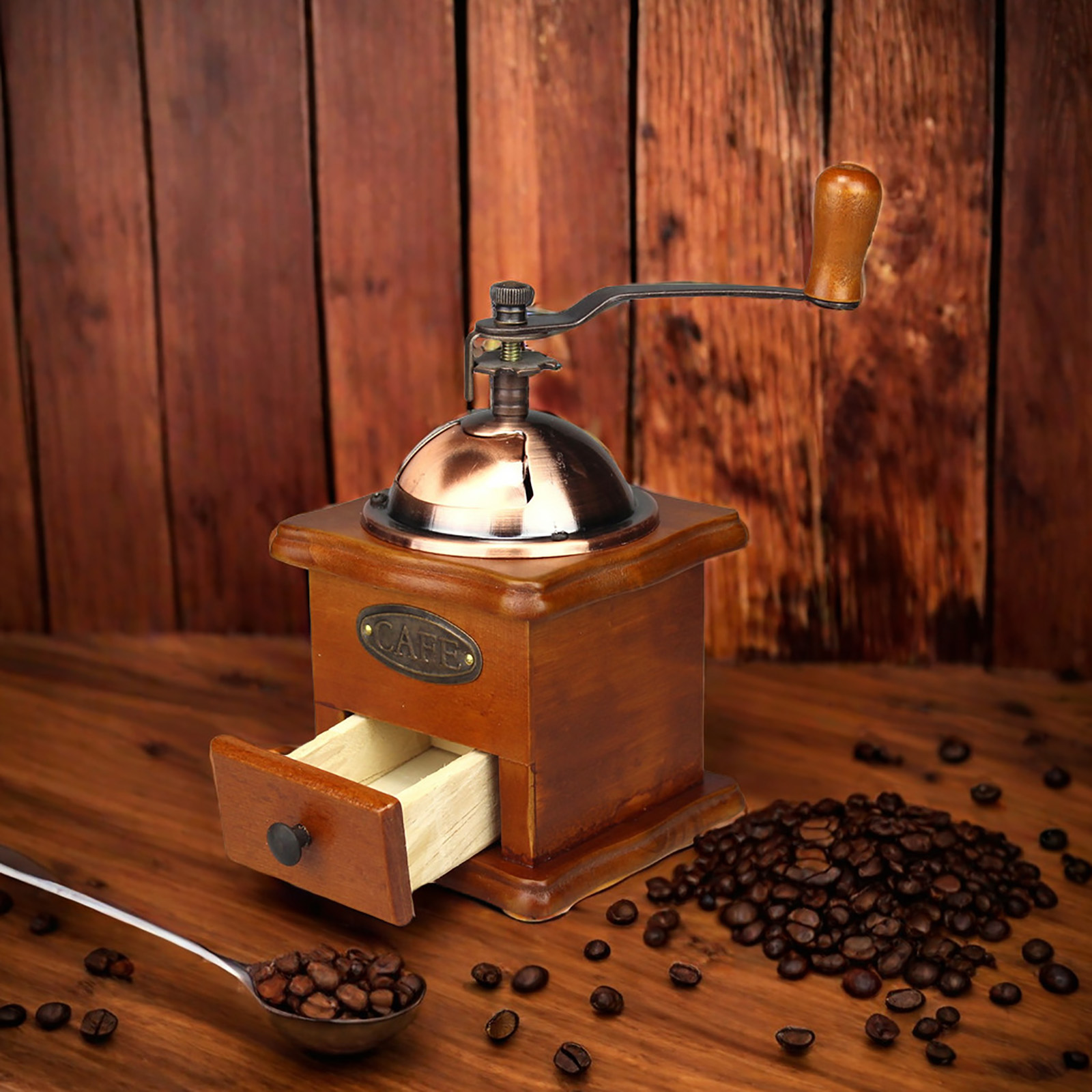 Moulin à café manuel antique,  - Burr Hand Grinder avis et prix